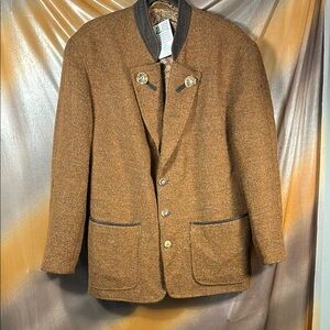 Vintage German hunting Jacket‎ Julius Lang 44” chest Brown Men's Blazer bag b56